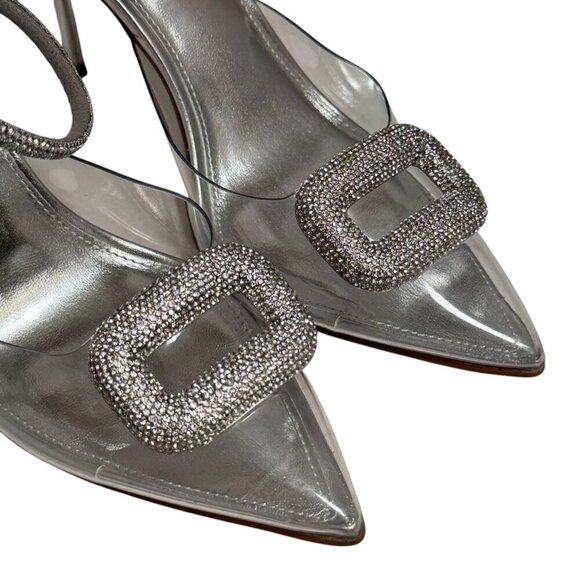 Steve Madden Clear Crystal Vienna Pump Stiletto Size 8.5 New $120 - Picture 4 of 10